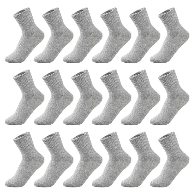 MIPP brand student antibacterial mid tube socks, all cotton anti odor pure white, sports school children, boys and girls