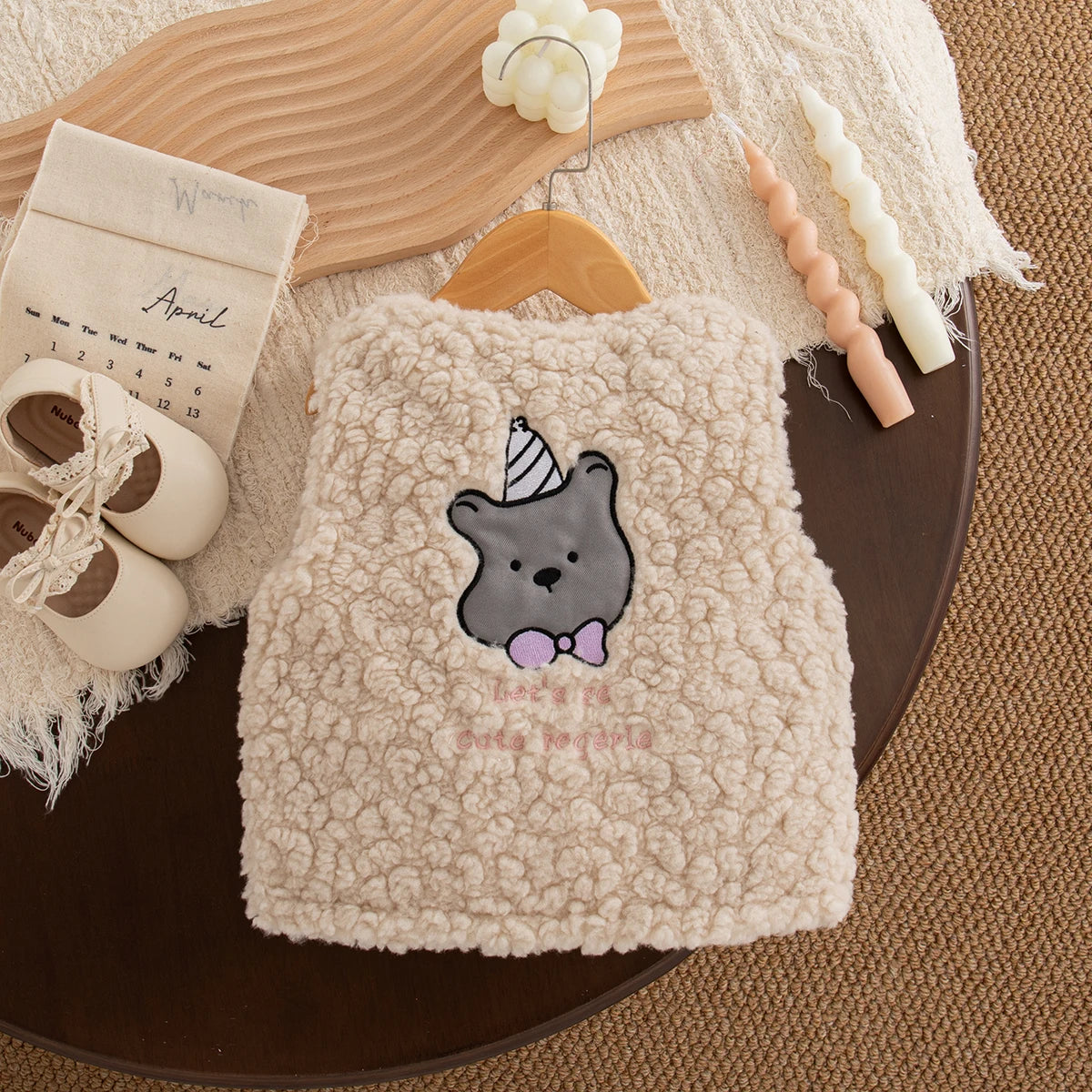 Autumn And Winter New Cute Cartoon Baby Girl Vest Coat, Thick And Warm Children'S Clothing For Babies Aged 9 Months To 4 Years