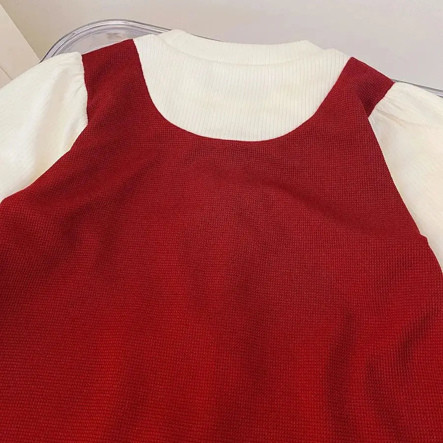 New Korean Style Baby Girl Dress For Spring And Autumn, Sweet Bow Children'S Long Sleeved Clothes (9 Months -3 Years Old)