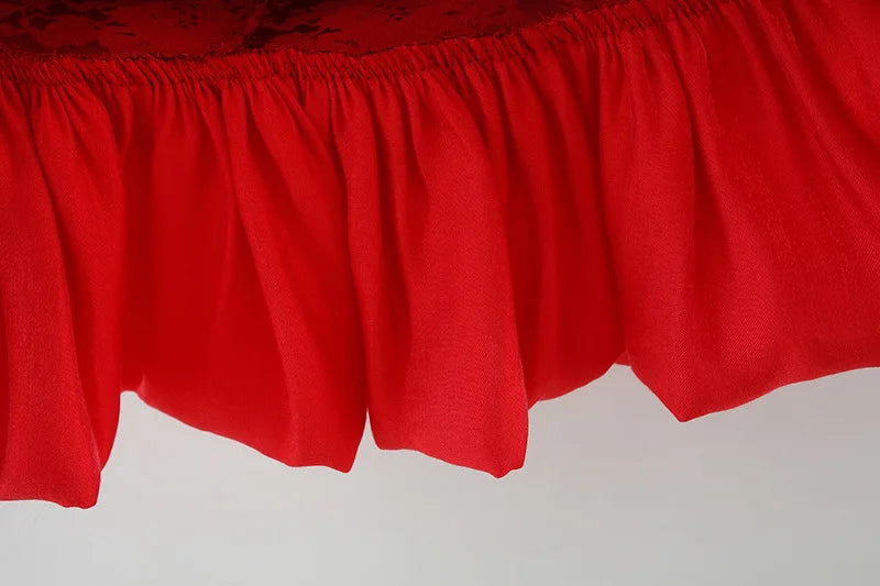 Summer New Chinese Retro Style Baby Girl Dress, Red Spring Festival Party Children'S Clothes Comes With Pendant (0 -3 Years）