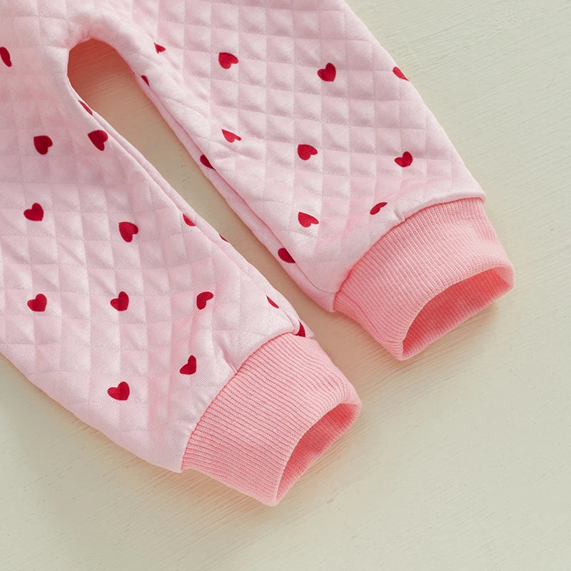 Toddler Girls Valentine s Day Outfits Heart Print Long Sleeve Sweatshirt and Elastic Pants Set Baby 2 Piece Clothes