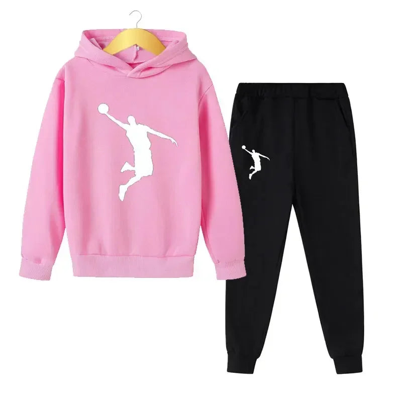 Autumn Winter Children 2Pcs Set Fashion Sports Hoodie+Pants Suits 4-14 Years Boys Girls Casual Outfits Tracksuits Kids Clothing
