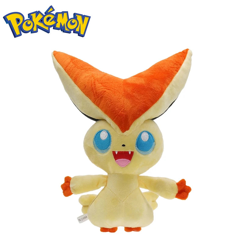 Kawaii # 494 Pokemon Victini Stuffed Toys Cartoon Plush Dolls Throw Pillow Birthday Gift for Kids Friends Boys Home Decoration