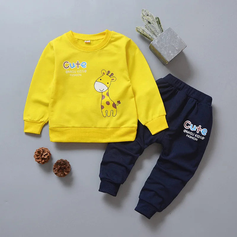 New Spring Autumn Baby Girl Clothes Children Casual T-Shirt Pants 2Pcs/Set Toddler Sports Costume Infant Outfits Kids Tracksuits