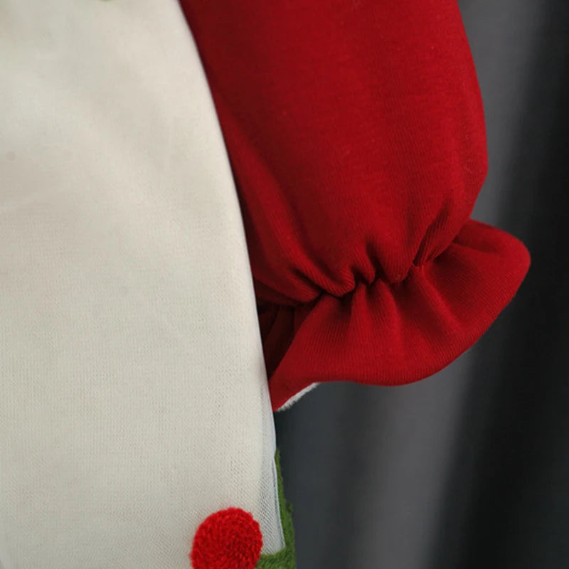 Autumn And Winter New Red Christmas Party Baby Girl Princess Dress, Sweet Bow Thickened Children'S Long Sleeved Clothes