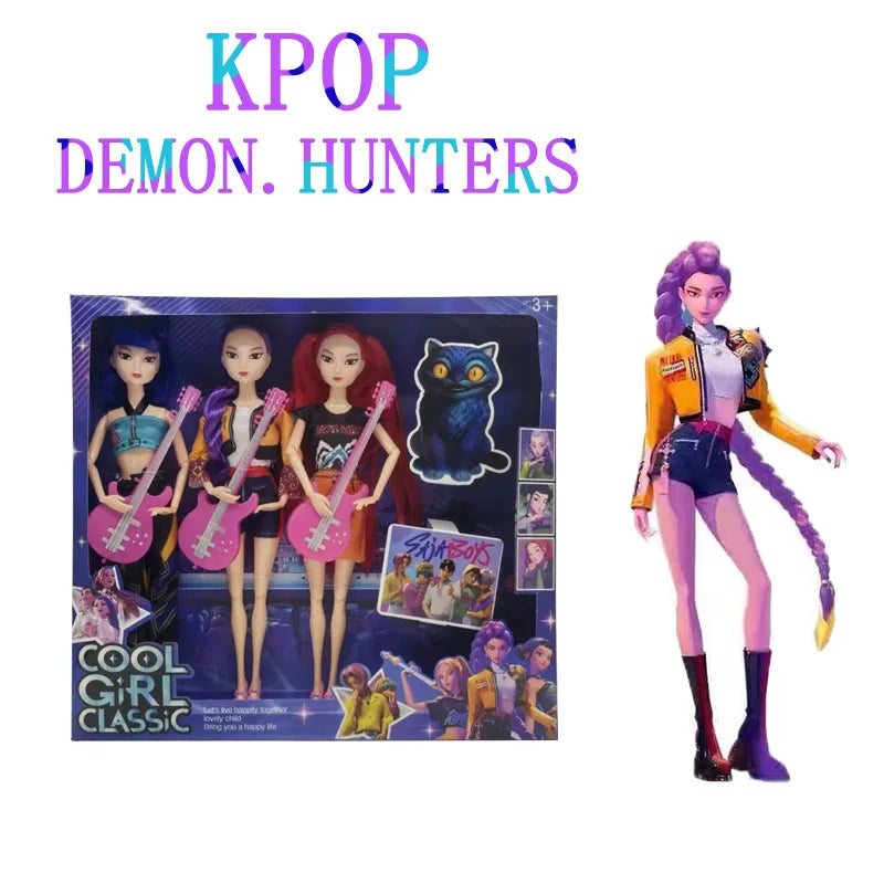@@HOT Doll Toys Kpop Demon Hunters Action Figure Toy Rumi Mira Zoey Beautiful Princess Baby Girl Dolls Plastic DIY Toy for Girls