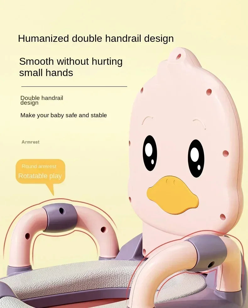 Potty Training Toilet for Kids Household Cute Cartoon Duck Soft Hard Cushion Clamshell Waist Guard Toilet Baby Toilet Supplies