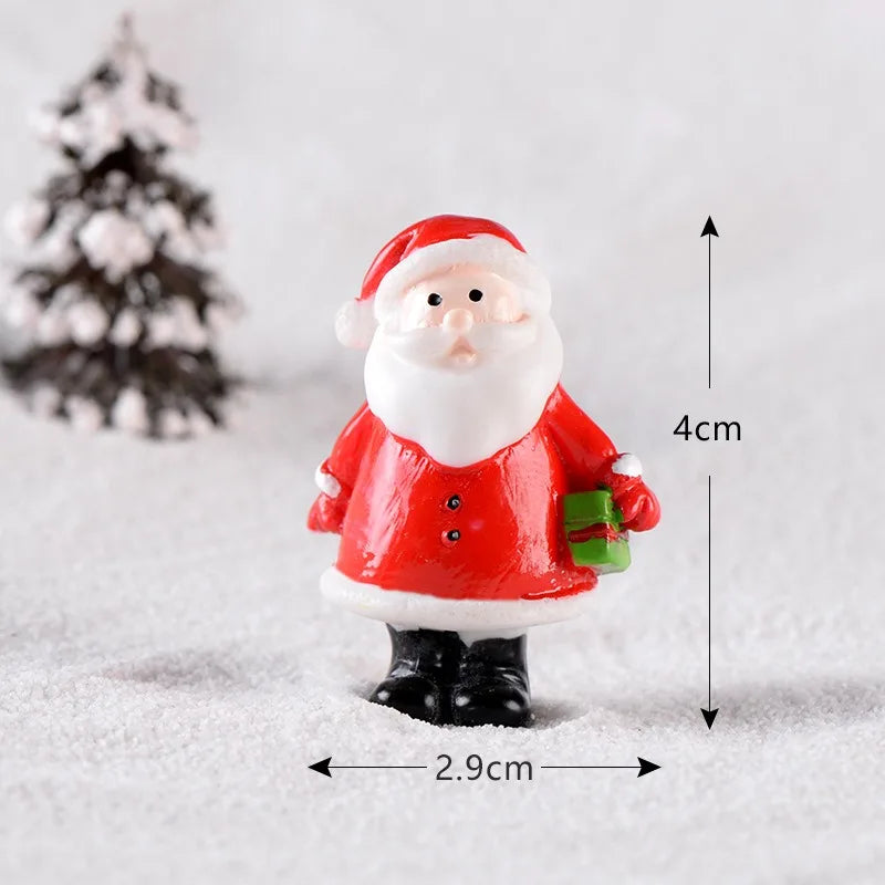 Christmas Santa Claus Elk Sleigh Locomotive Carriage Micro Landscape Snow Scenery Ornaments for xmas party favor christmas decor