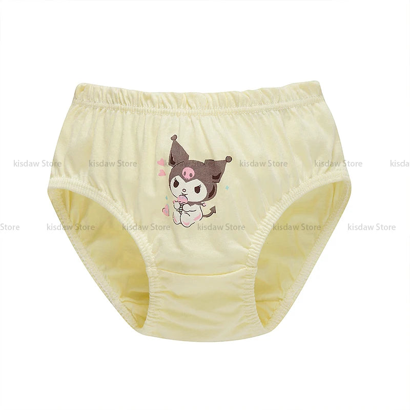 10Pcs/Set Cotton Girls Panties Cute Characters Kuromi Melody Girls Briefs Cartoon Children Underwear Breathable Kids Knickers