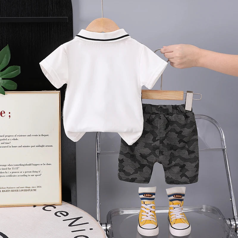 New Summer Baby Clothes Kids Clothing Suit Children Boys Short Sleeved T-Shirt Shorts 2Pcs/Sets Infant Costume Toddler Outfits