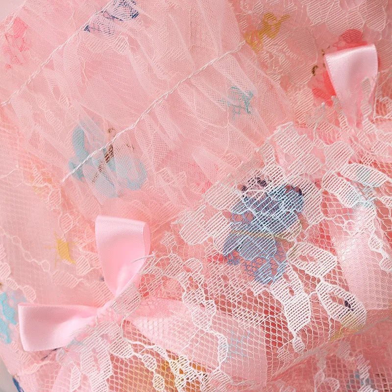 Summer New Floral Baby Girl Dress, Princess Style Children'S Short Sleeved Clothes