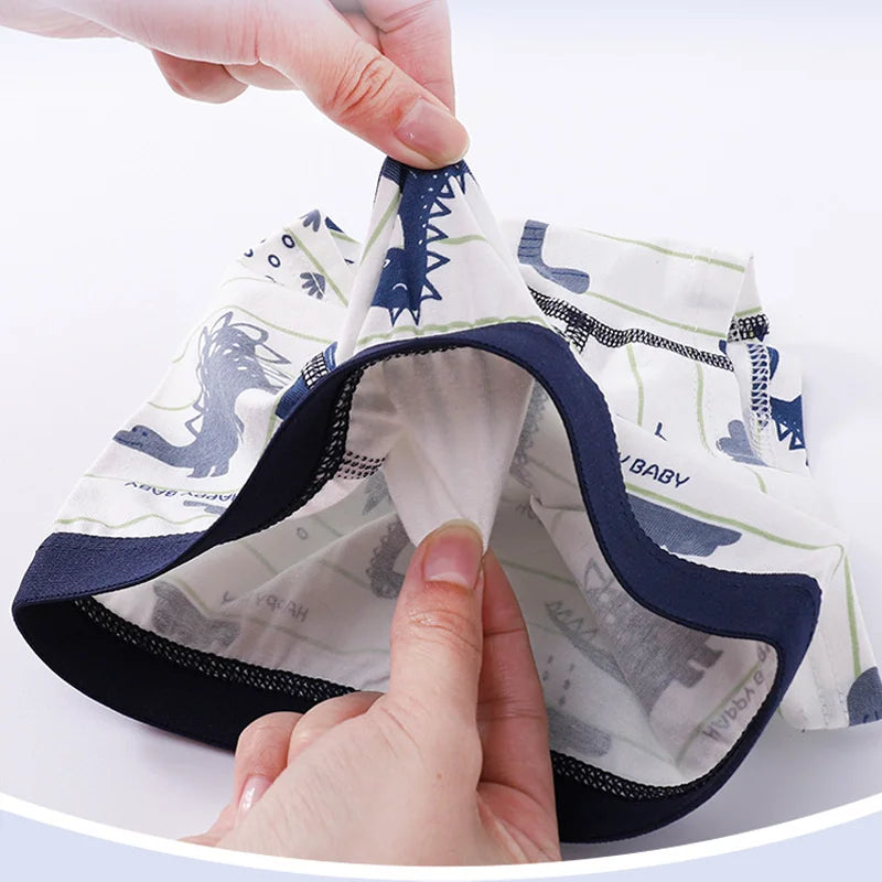 4/8 pcs Boys Boxer Sets Briefs Kids Cotton Underwear Baby Boy Underpants Teenager Cartoon Dinosaur Print Soft Children Panties