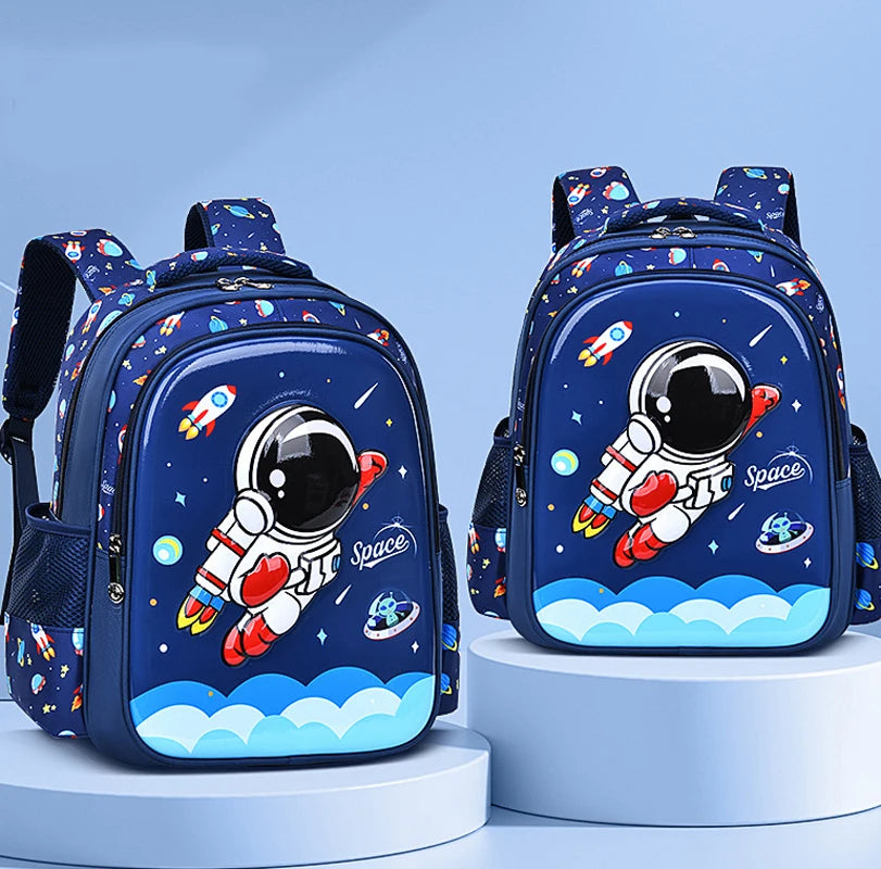 Children's Shoulder Bag Cartoon 3D Stereoscopic Astronaut Schoolbag Waterproof Kid Backpack Little Boy Dream Elementary School