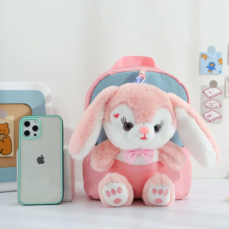 Cartoon Kindergarten Backpack New Children's School Bag Cute Plush Rabbit Doll Backpack