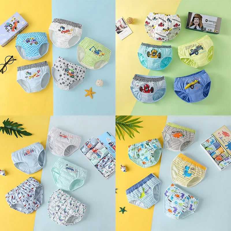 5/10Pieces Kids Triangle Underwear Cotton High-quality Boys Briefs Dinosaur Pattern Children Underpants Breathable Soft Knickers