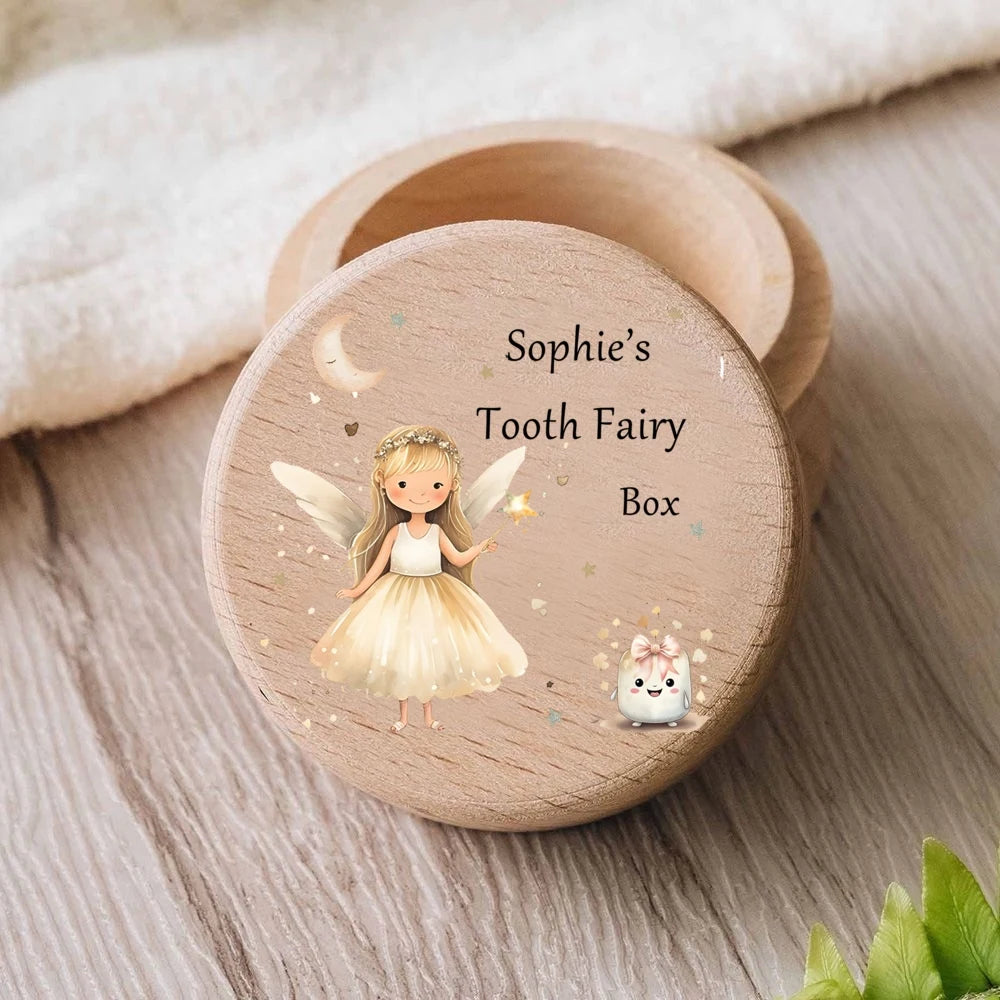 Personalised Tooth Fairy Box Trinket Lost Tooth Keepsake Box New Baby Christening Gift Wooden Engraved Trinket Boxes