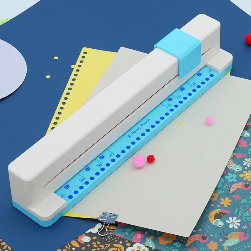30 Hole Punch A4 B5 A5 B6 A6 B7 A7 Loose Leaf Notebook Planner Paper Hand Push Perforated Puncher School Stationery Supplies