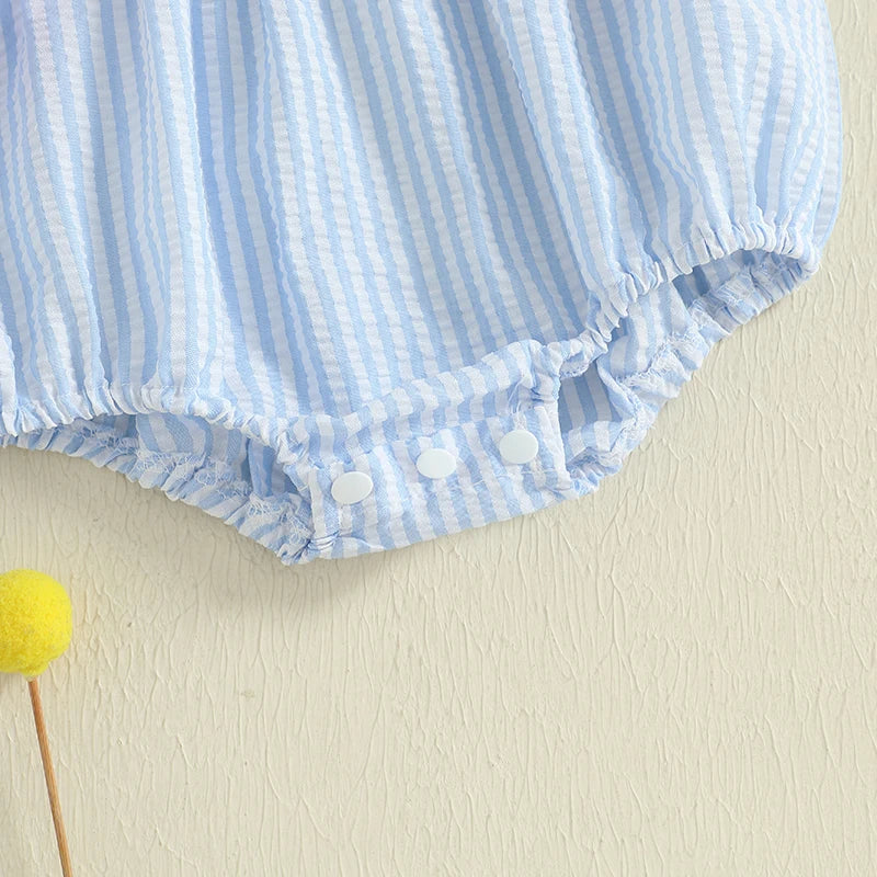 Adorable Toddler Floral Print Sleeveless Romper with Ruffled Trim and Bow Detail Cute Baby Girl Summer Jumpsuit