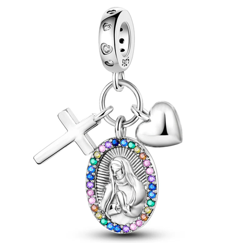 Hot Sale Charms Beads 925 Sterling Silver Pink Perfume Bottle Letter Luminous Firefly Tarot Card Beads Fit DIY Bracelets Jewelry