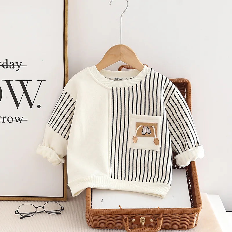 New Autumn Baby Boys Clothes Children Girls Fashion Striped T-Shirt Toddler Casual Costume Kids Outfits Infant Sportswear