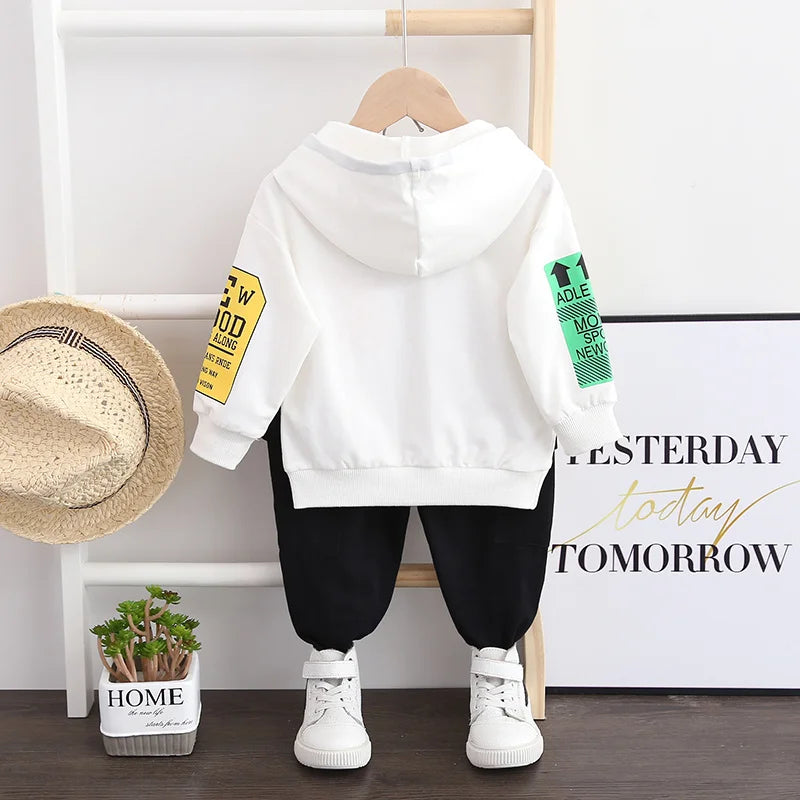 New Spring Autumn Baby Girl Clothes Children Boys Cotton Letter Hoodies Pants 2Piece Set Toddler Fashion Costume Kids Tracksuits