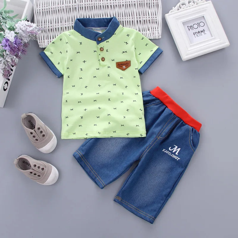New Summer Baby Clothes Suit Children Boys Fashion T-Shirt Shorts 2Pcs/Set Infant Outfits Toddler Casual Costume Kids Tracksuits