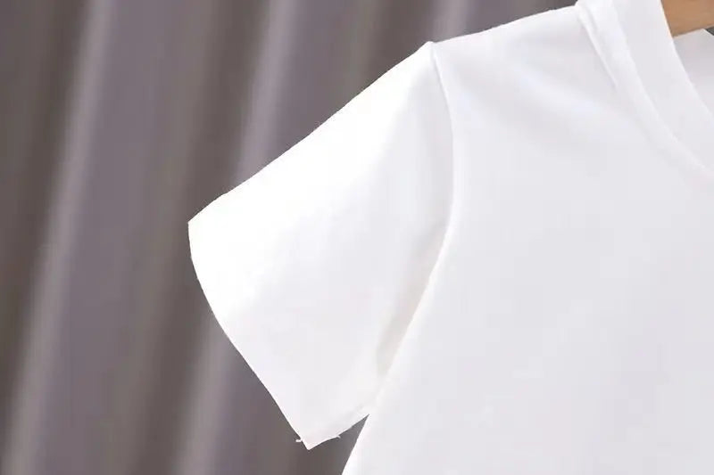 New Summer Baby Clothes Suit Children Girls Cute Short Sleeved T-Shirt Overalls 2Pcs/Sets Toddler Casual Costume Kids Tracksuits