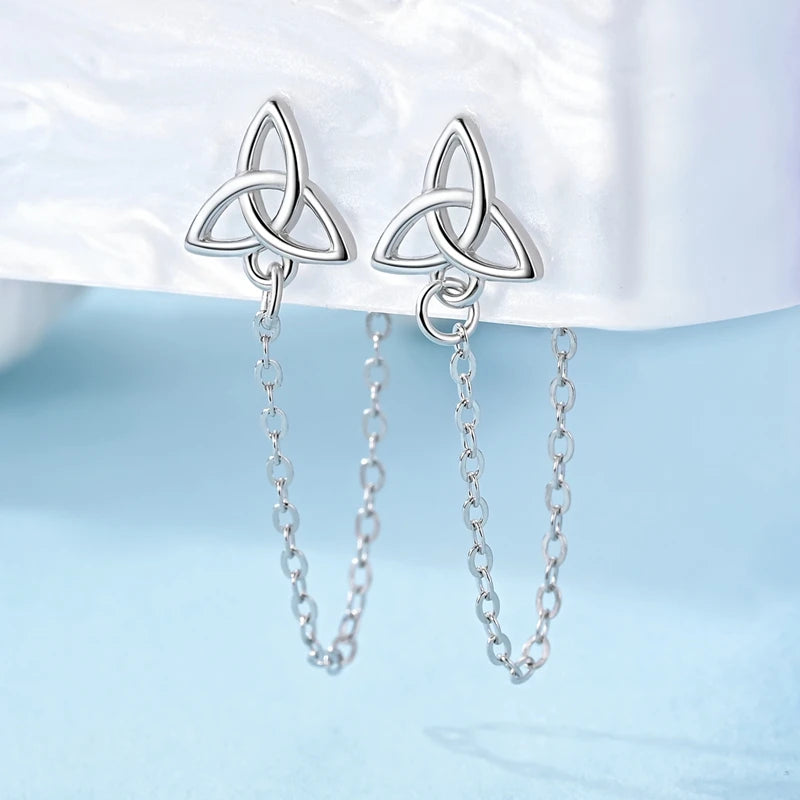 925 Sterling Silver Original Celtic Knots Charms Bead Earrings Ring Bracelet Necklace Series Jewelry Set For Women Men DIY Gift