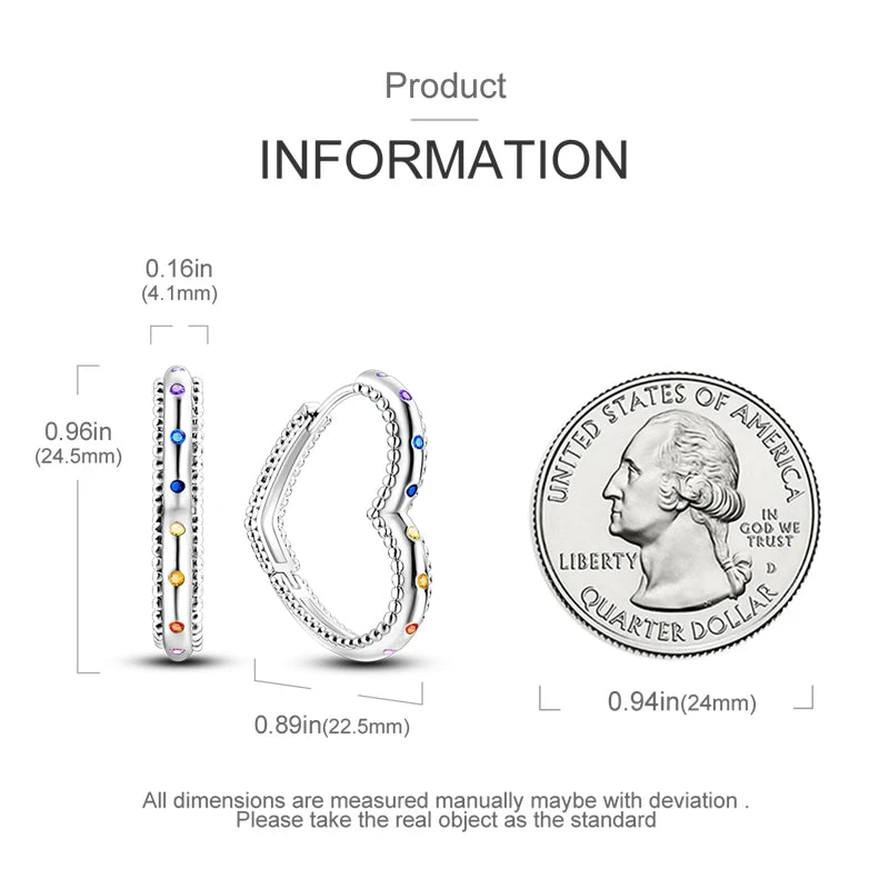 925 Sterling Silver Pave U Shape Heart Eardrop Earrings Hoop Earrings For Women Wedding Engagement For Girlfriend Birthday Gift