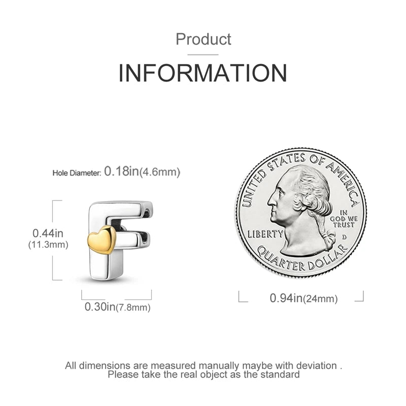 925 Sterling Silver DIY Alphabet Charms Beads LOVE Heart Letter Fit Original Bracelet Bangle Necklace Jewelry Marking Gift