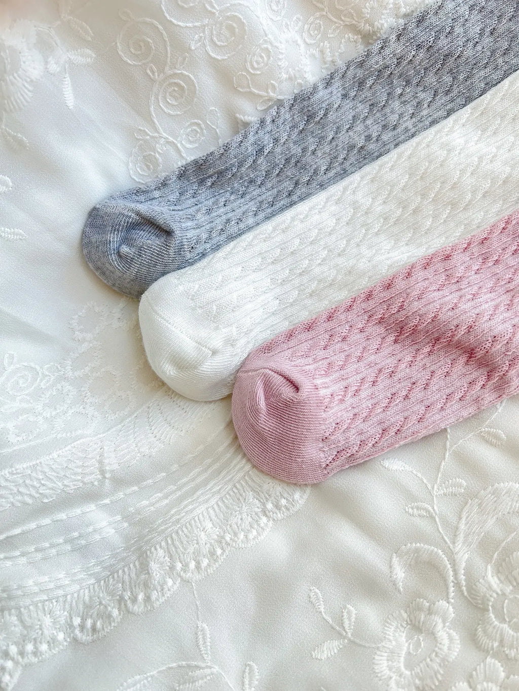 3pairs Girls Bow Decor Over The Calf Long Socks