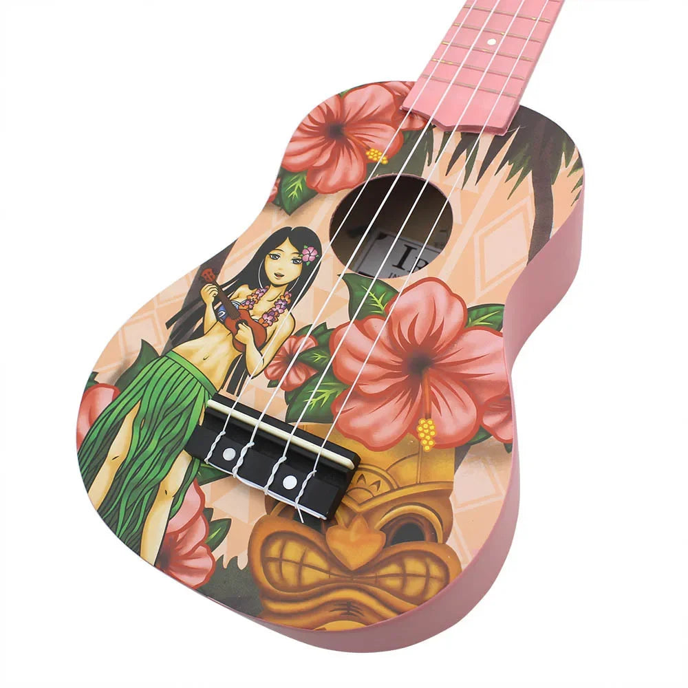 IRIN 21 Inch Ukulele Hawaiian Girl Hawaiian Guitar Musical Instrument 4 Strings Basswood Ukulele Soprano Guitar Tuner Capo Parts