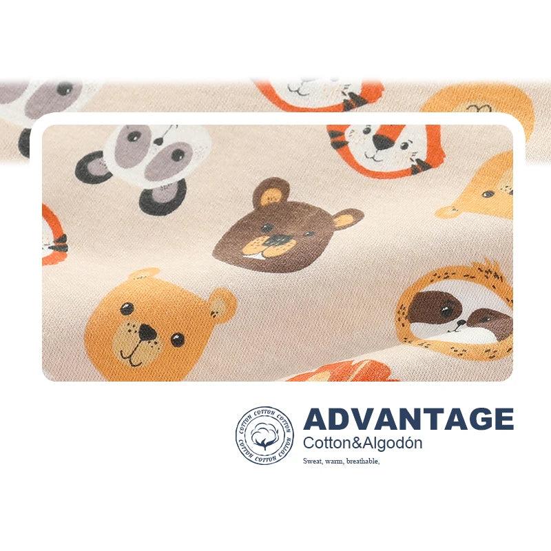 Kiddiezoom unisex 4-piece fashionable cartoon summer 100% pure cotton boys and girls jumpsuit newborn jumpsuit set