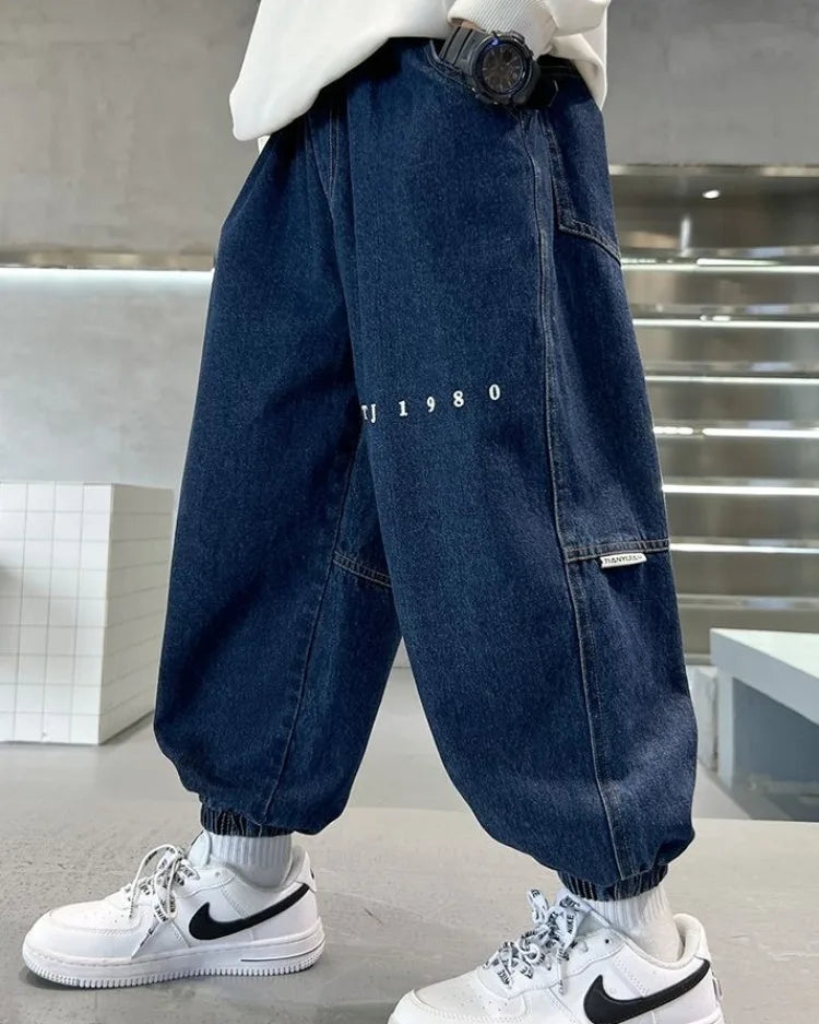 Boys Jeans Spring Autumn 2025 New Style Casual Pants Trendy Stretch Fabric Comfort Fit Toddler Boys