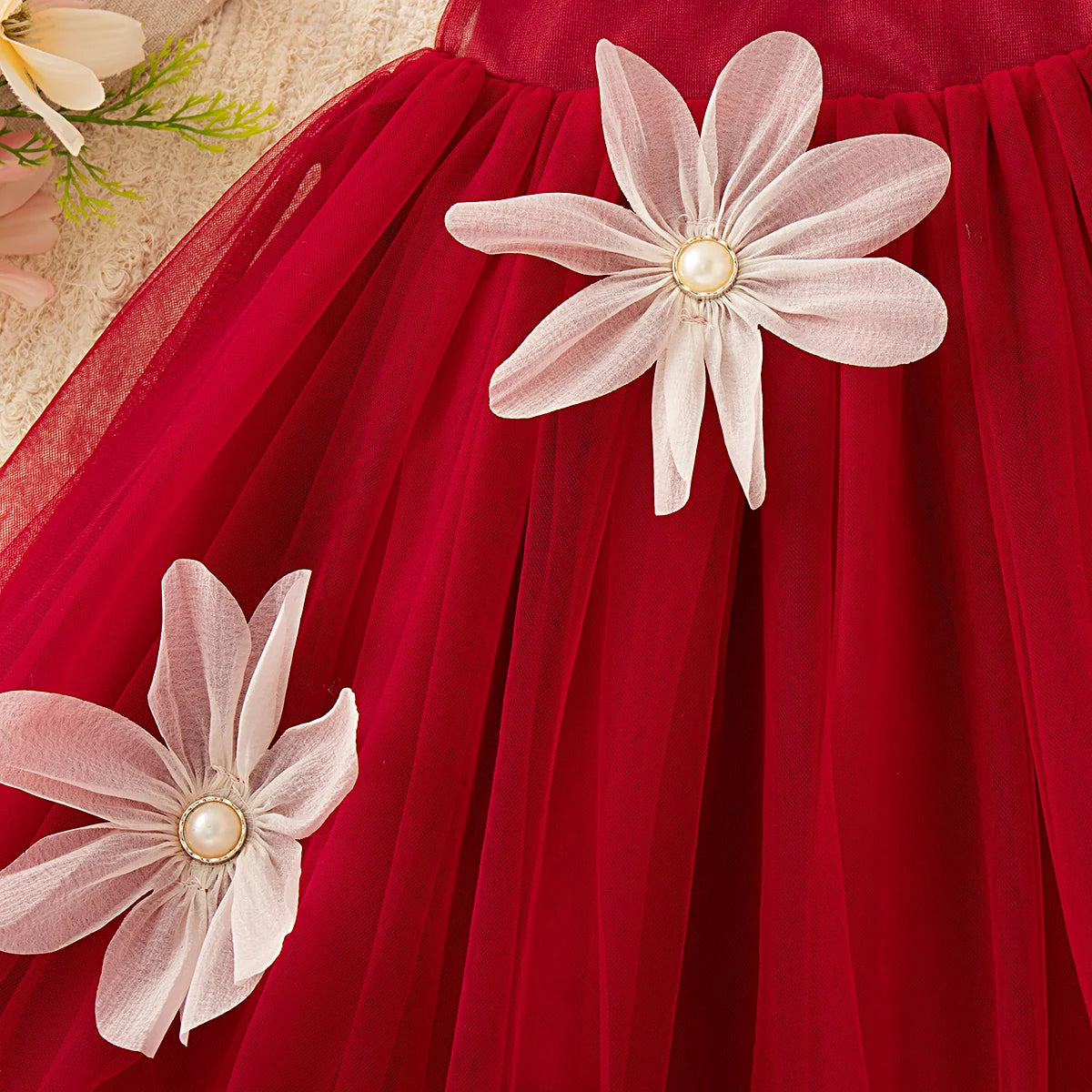 Princess Style Baby Girl Dress, Summer New Sweet Flower Children'S Sleeveless Clothes For Babies Aged 9 Months To 3 Years Old