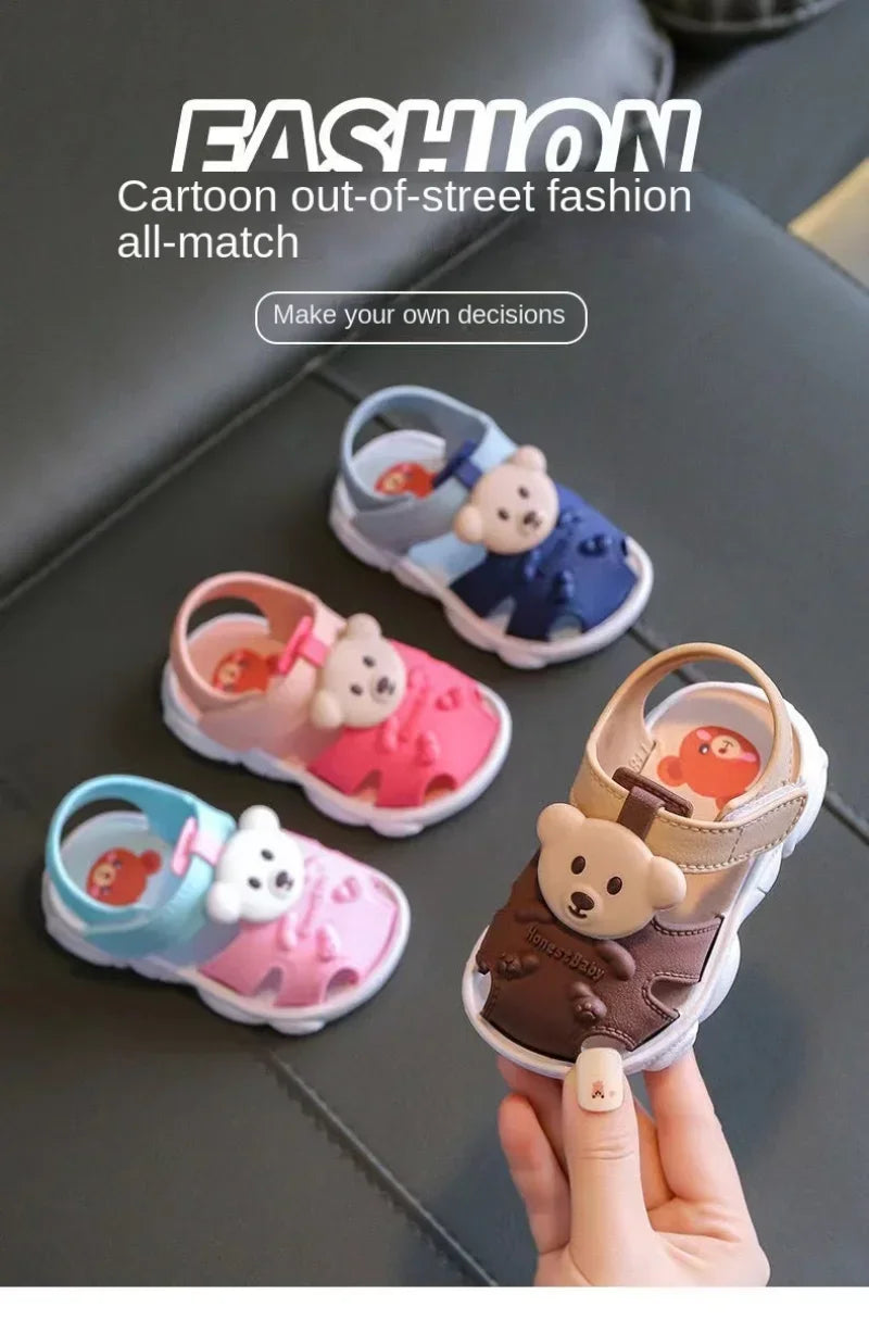 2024 Summer Baby Boys Girls Sandals Children Beach Sandals Cartoon Infant Toddler Shoes Comfortable Soft Sole Kids Student Shoes