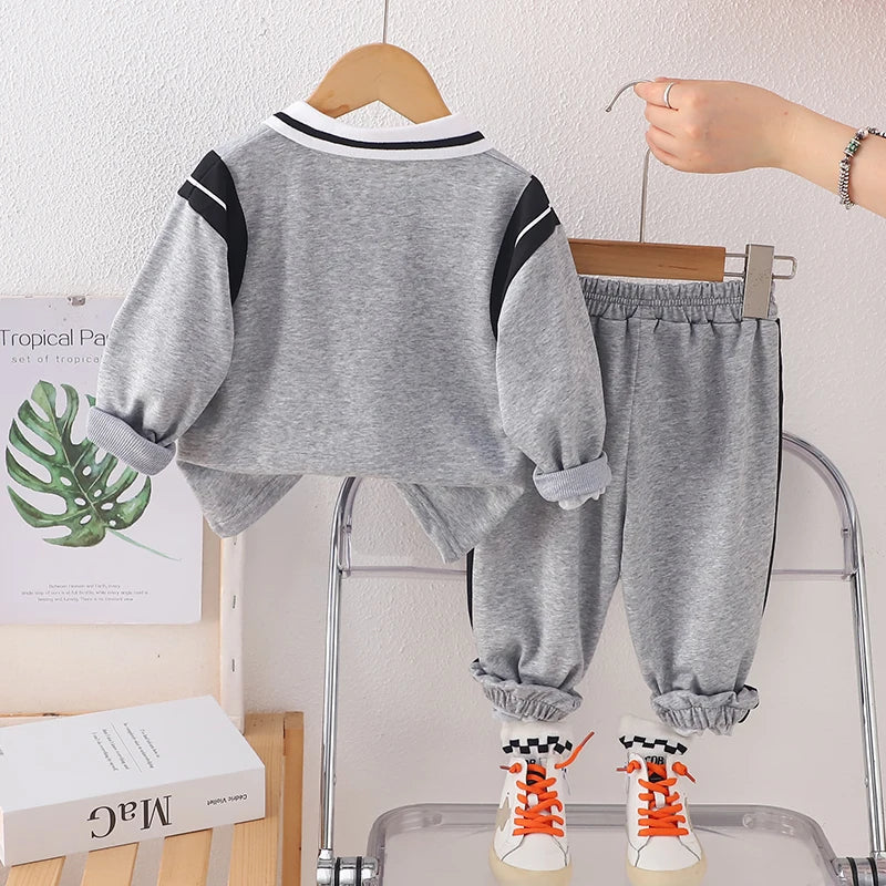 New Spring Autumn Baby Boys Clothes Suit Children Long Sleeved T-Shirt Pants 2Pcs/Sets Kids Girls Clothing Set Infant Tracksuits