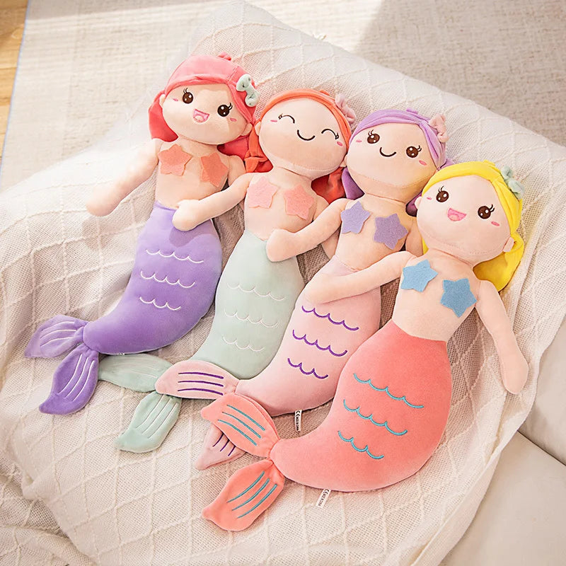 High Quality Cartoon Kawaii Mermaid Plush Toys Soft Animal Plush Pillow Stuffed Toy Princess Dolls Children  Girls Birthday Gift