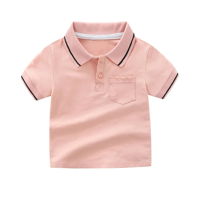 Summer Kids Polo Shirt Boys Short Sleeve Lapel Polos Clothes for Girls Cotton Print Breathable Kids Polo Shirt Children Tops