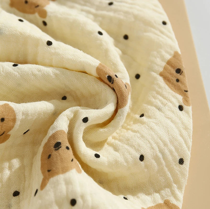 5pcs Baby Bibs Saliva Towel Triangle Scarf Linen Cotton Cartoon Bear 0-2Year Newborn Boy Girl Bibs Saliva Scarf Absorbent Cloth