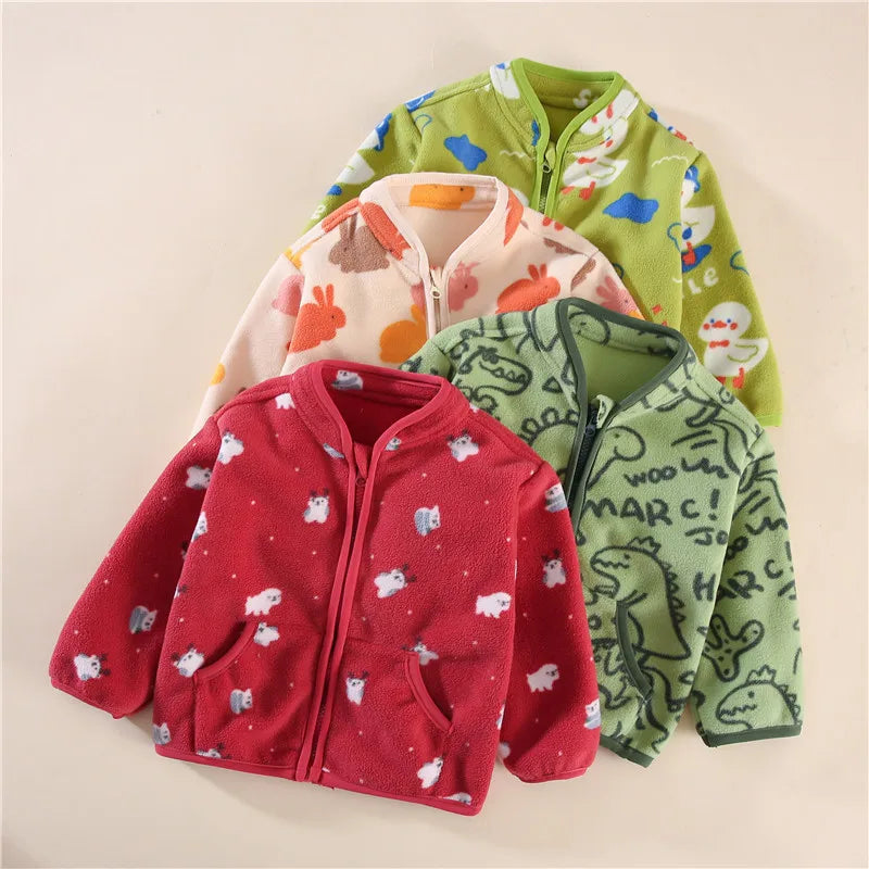 Autumn Winter Baby Clothes Children Boys Thick Long Sleeved Jacket Kids Girls Clothing Infant Cartoon Costume Toddler Sportswear
