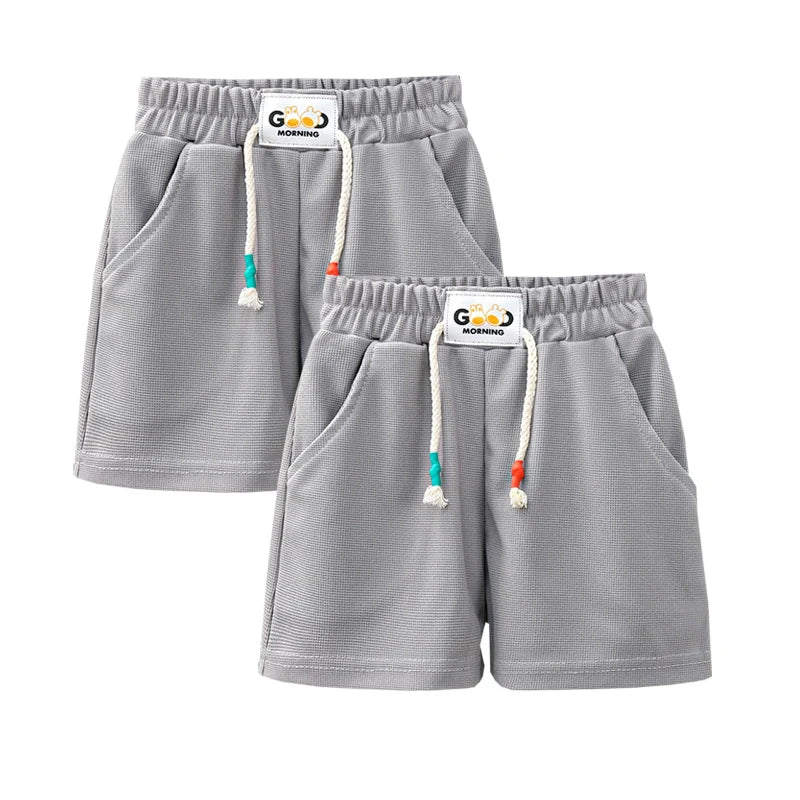 2pcs Summer Kids Shorts Boys Girls Solid Color Short Baby Solid Color Casual Pant Children Short Pant Sport Clothing Outwear