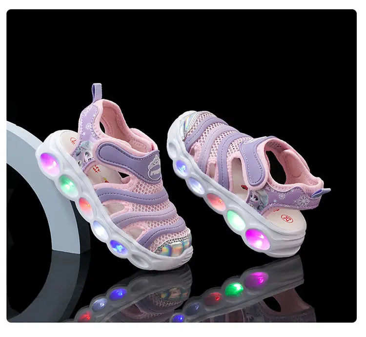 Disney Summer Cartoon Kids Toddler Boys Spiderman Princess Sandals Sport Baby Boys Blue Red Beach Sneakers Sandals Size 24-35