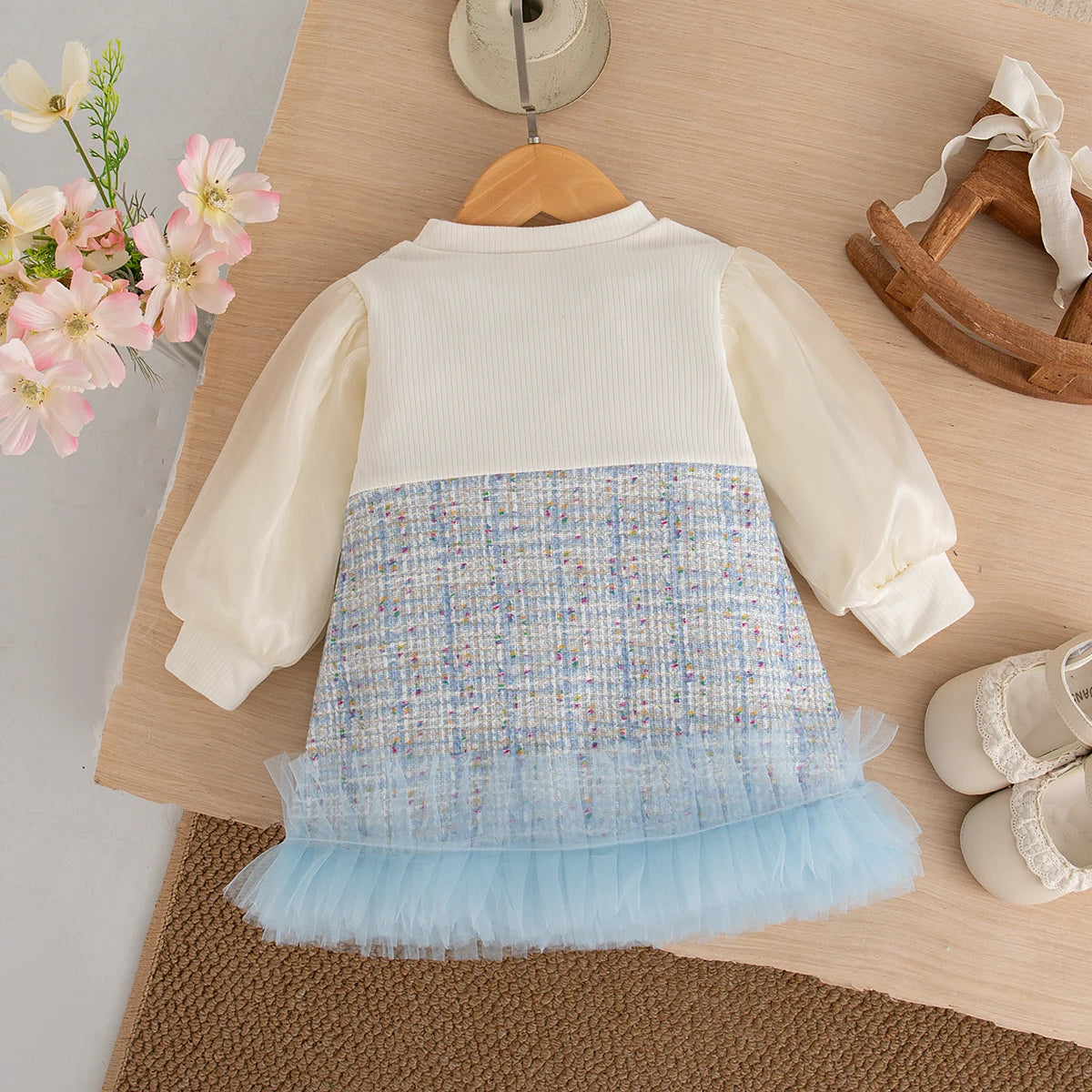 Autumn New Sweet Bow Baby Girl Princess Dress, Birthday Party Children'S Clothing Suitable For Babies Aged 9 Months To 4 Years