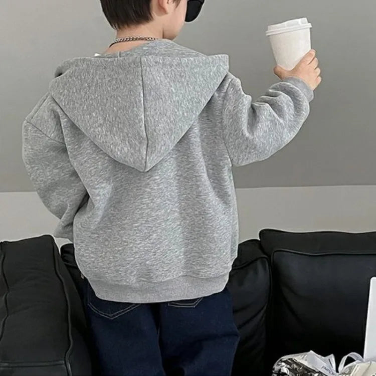 2025 New Boys' Toddler Autumn Spring Stylish Fashionable Hooded Hoodie Jacket - Cute Baby Kids Outerwear Top