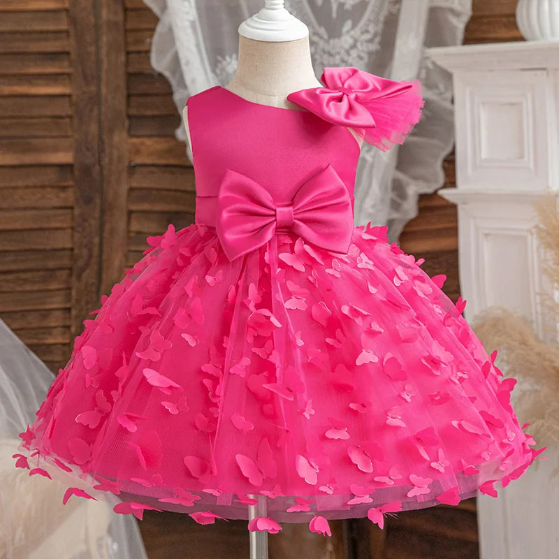 Mickey Minnie Mouse Girl Princess Dress Kid Clothes Party Birthday Outfits Evening Party Tulle Dress Wedding Wear Bowknot Dress