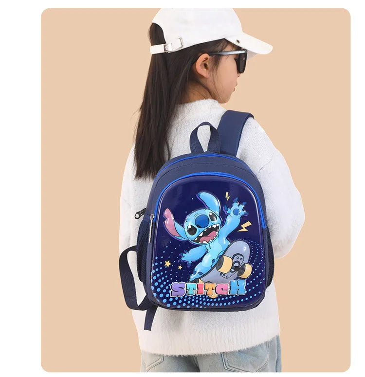 Disney Stitch New Kindergarten Schoolbag Cartoon Cute Boys and Girls Backpack High Quality Fashion Children's Schoolbag Light