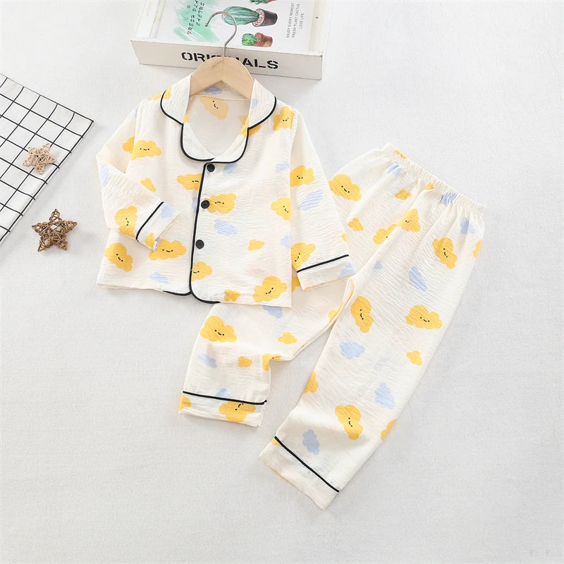 New Spring Autumn Baby Clothes Kids Pajamas Children Boys Sleepwear Tops And Pants Infant Girls Clothing Toddler Casual Costume