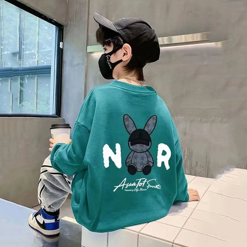 Boys' Mid-Large Size 2025 Spring-Autumn New Layering Stylish Street-Cool Sweatshirt