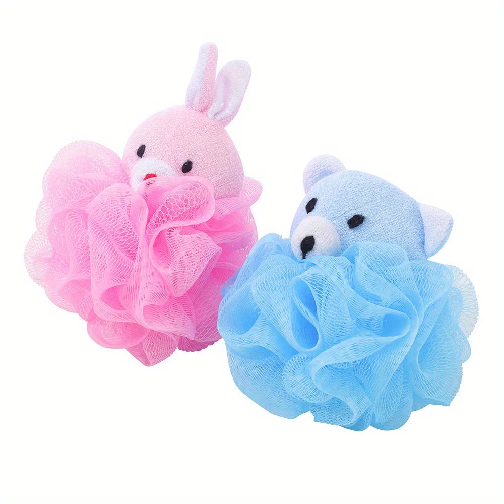 Bath Sponges Animal Kids Loofah Bath Pouf Mesh Animal Toy Bath Sponge Colorful Cartoon Body Scrubber Balls Shower Mesh for Kids